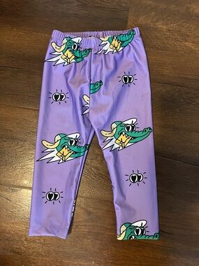 Jelly Alligator Baby Purple Leggings With Fun Gator Print